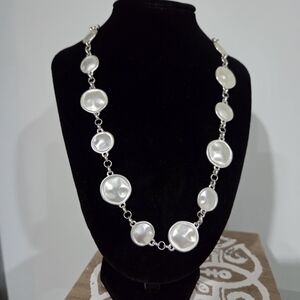 Elegant Silver Pearl Necklace